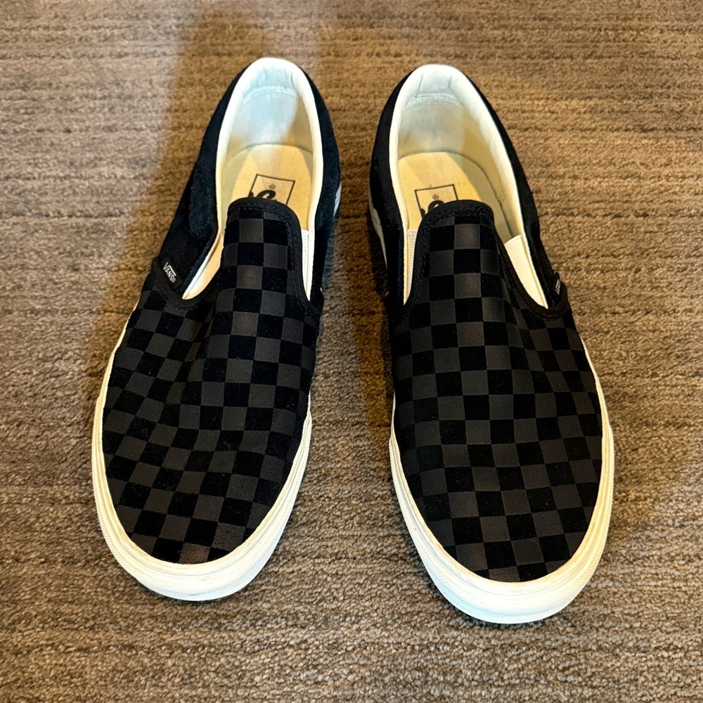 COPY - Designer Men’s Vans Slip-On Checker Tuxedo Shoes, Size 11.5 - Limited Ed…